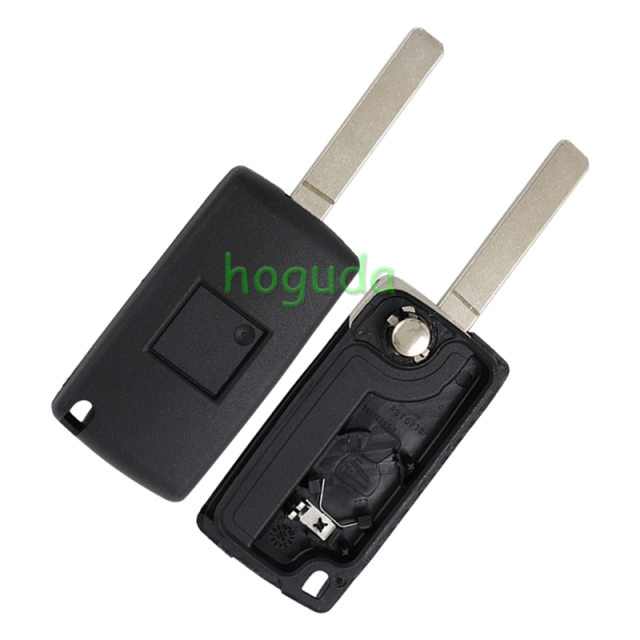 For Peugeot 3 button flip remote key with VA2 307 blade (With Light button)  433Mhz ID46 PCF7961 Chip ASK Model
