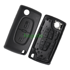 For Peugeot ASK 2 button flip remote key with HU83 407 blade 433Mhz PCF7941 Chip (Before 2011 year)