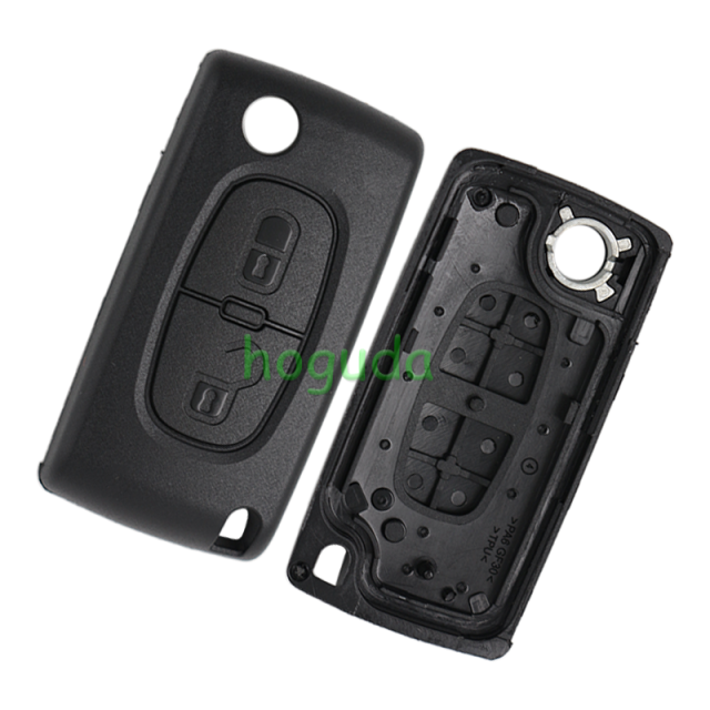For Peugeot ASK 2 button flip remote key with HU83 407 blade 433Mhz PCF7941 Chip (Before 2011 year)