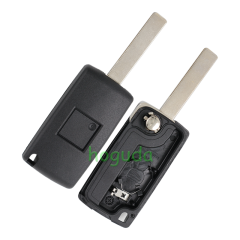For Peugeot 3 button flip remote key with HU83 407 blade  (With Light button) 433Mhz ID46 PCF7961 Chip ASK Model