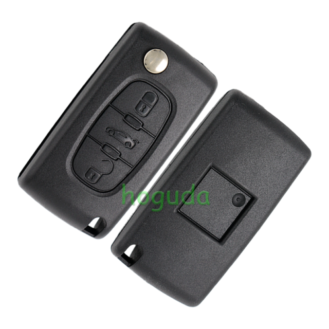 For Citroen ASK 3 button flip remote key with HU83 407 blade ( With trunk button) 433Mhz PCF7941 Chip (Before 2011 year)