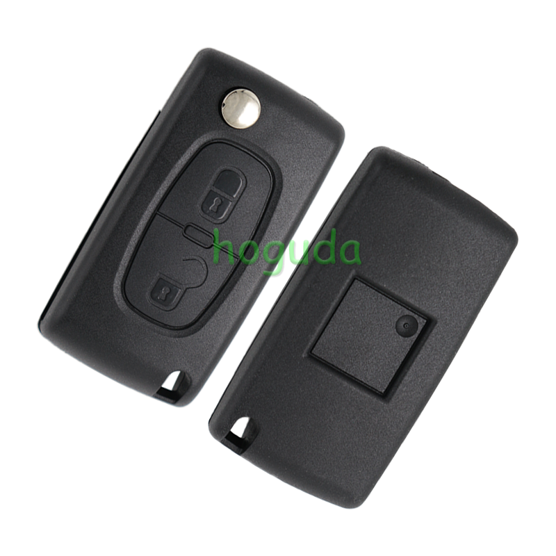 For Peugeot 2 button flip remote key with VA2 307 blade 433Mhz ID46 PCF7961 Chip ASK Model