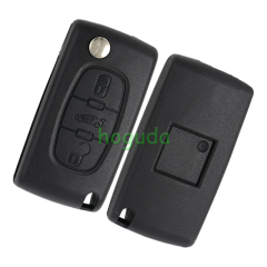 For Peugeot FSK 3 button flip remote key with VA2 307 blade (With trunk button)  433Mhz ID46 Chip