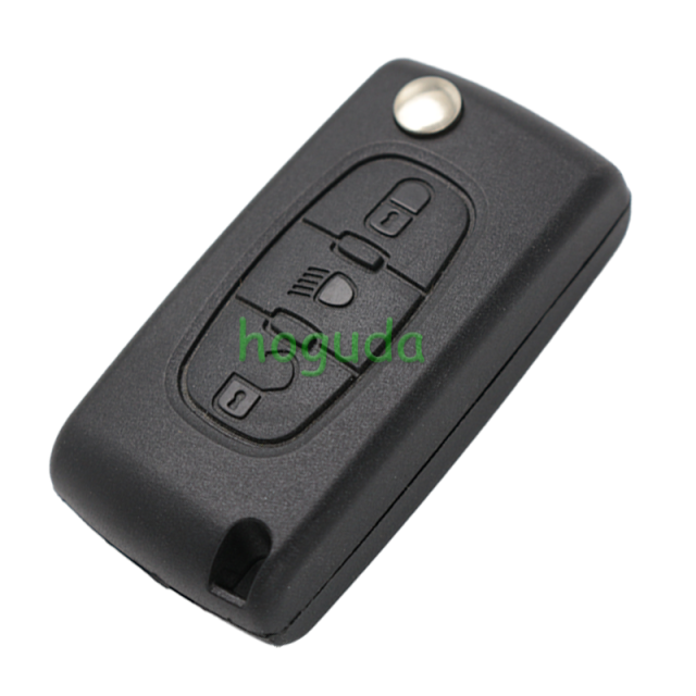 For Peugeot ASK 3 button flip remote key with VA2 307 blade (With Light button)  433Mhz PCF7941 Chip (Before 2011 year)