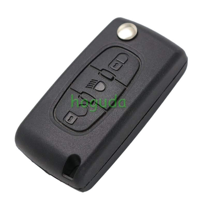 For Peugeot ASK 3 button flip remote key with VA2 307 blade (With Light button)  433Mhz PCF7941 Chip (Before 2011 year)