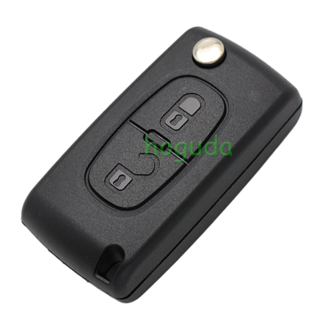 For Peugeot ASK 2 button flip remote key with HU83 407 blade 433Mhz PCF7941 Chip (Before 2011 year)