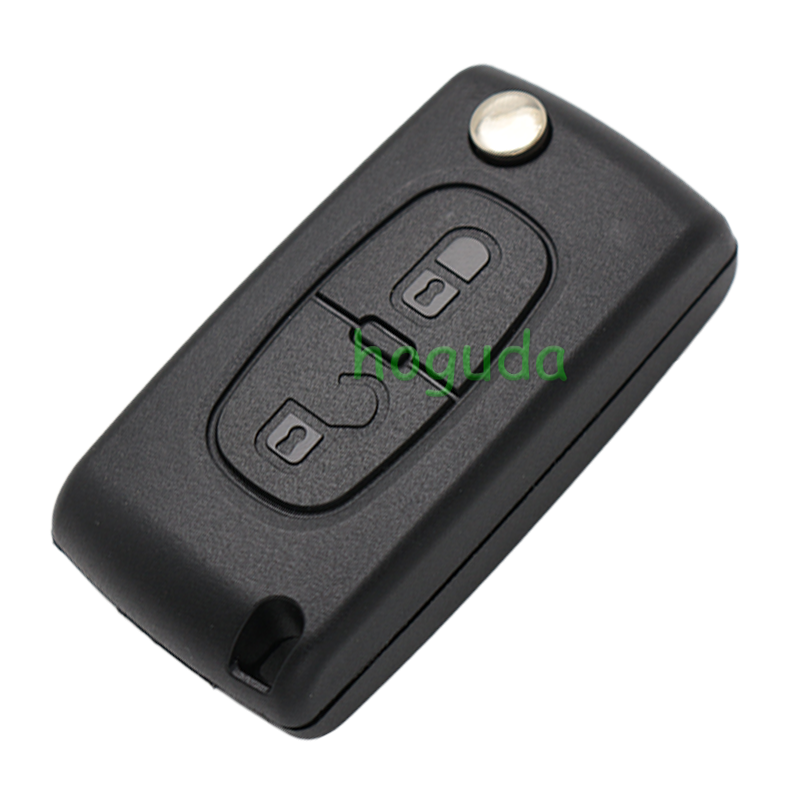 For Peugeot ASK 2 button flip remote key with HU83 407 blade 433Mhz PCF7941 Chip (Before 2011 year)