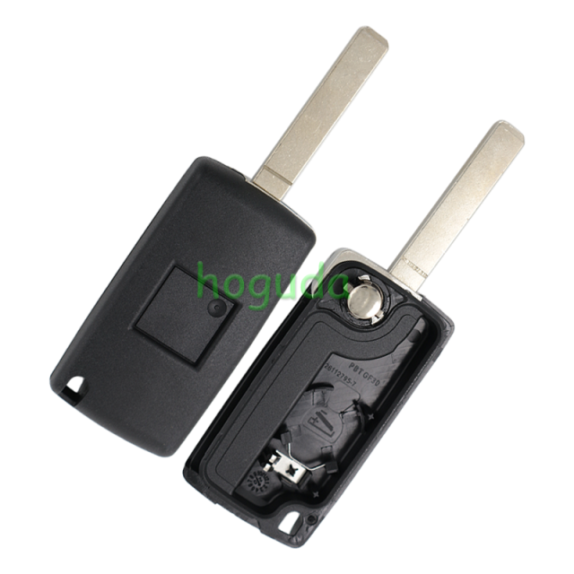 For Peugeot 2 button flip remote key with VA2 307 blade 433Mhz ID46 PCF7961 Chip ASK Model