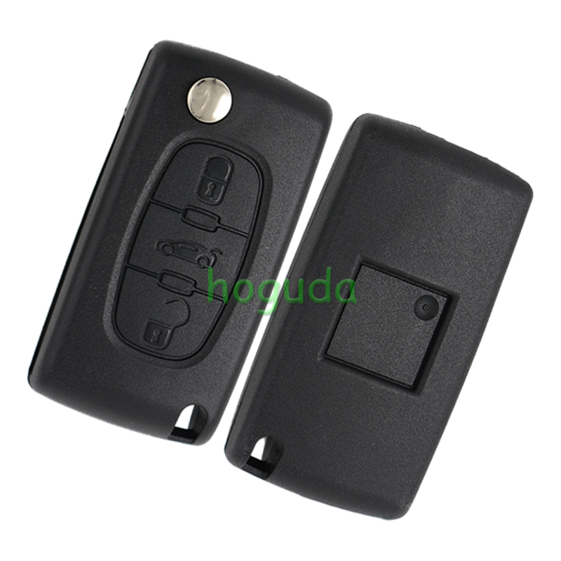 For Citroen ASK 3 button flip remote key with VA2 307 blade (With trunk button)  433Mhz PCF7941 Chip (Before 2011 year)