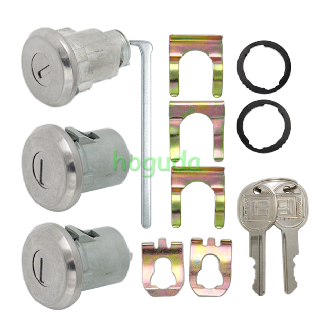 For Chevrolet Car Door Trunk Key Kit Door Lock Cylinder Set Accessories Parts With 2 Keys 654394765282