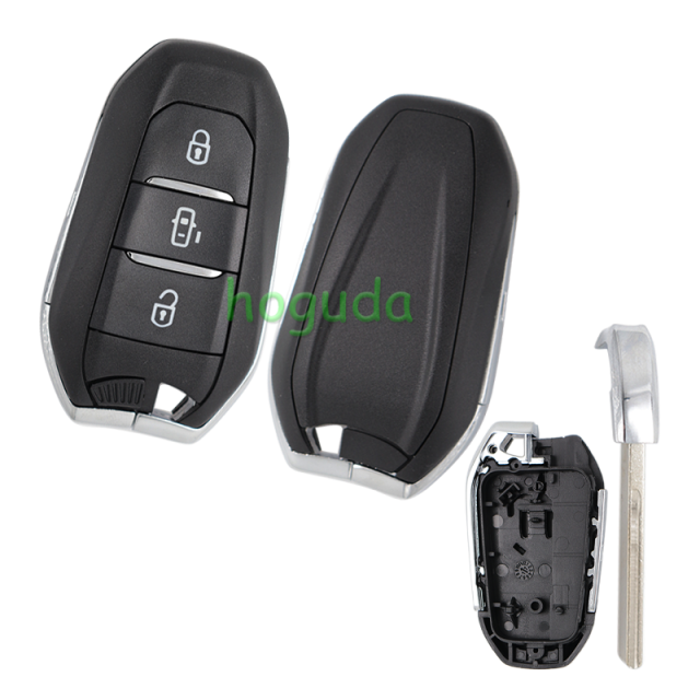 For Peugeot 3 button remote key blank with HU83 407 key blade