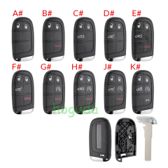 For Chrysler 2/2+1/3/3+1/4+1/5 button flip remote key shell with Key Blade