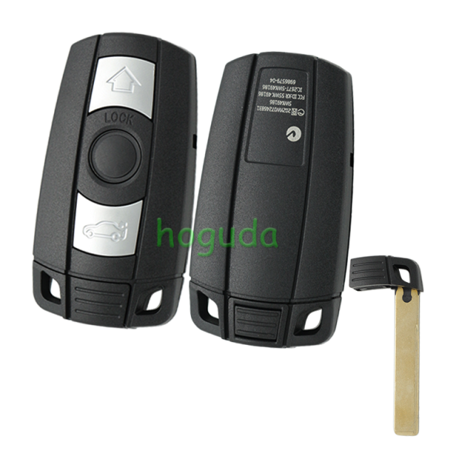 For BMW 5 series 3 button remote key blank with blade