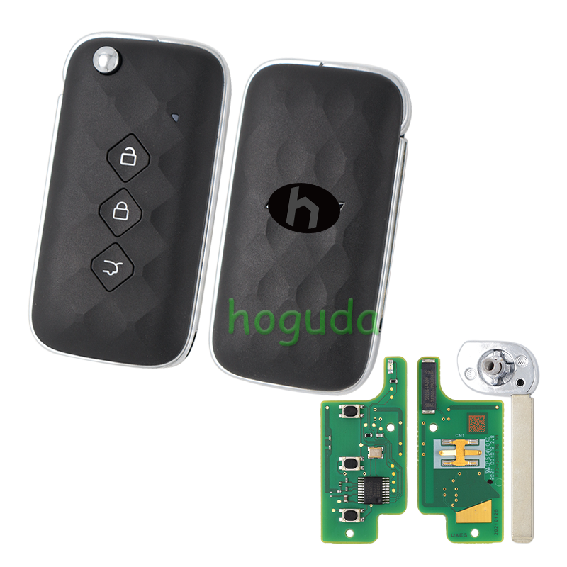 For Chevrolet Aveo 3 button flip remote key with 433Mhz ID47 HITAG3 PCF7961X Chip