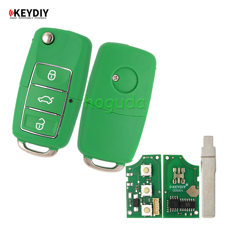KEYDIY Standare remote key B01-Luxury 3 button remote key for KDX2 KD MAX  to produce any model remote Green color