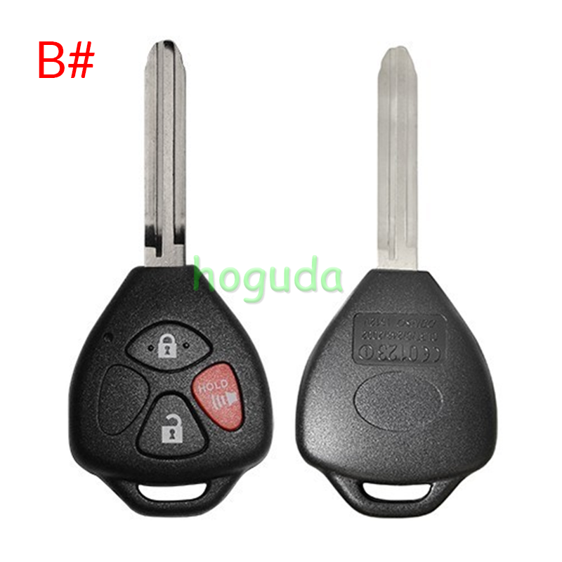 For high quality GTL Toyota 2/2+1/3/3+1 button remote key blank with TOY43 blade enhanced version