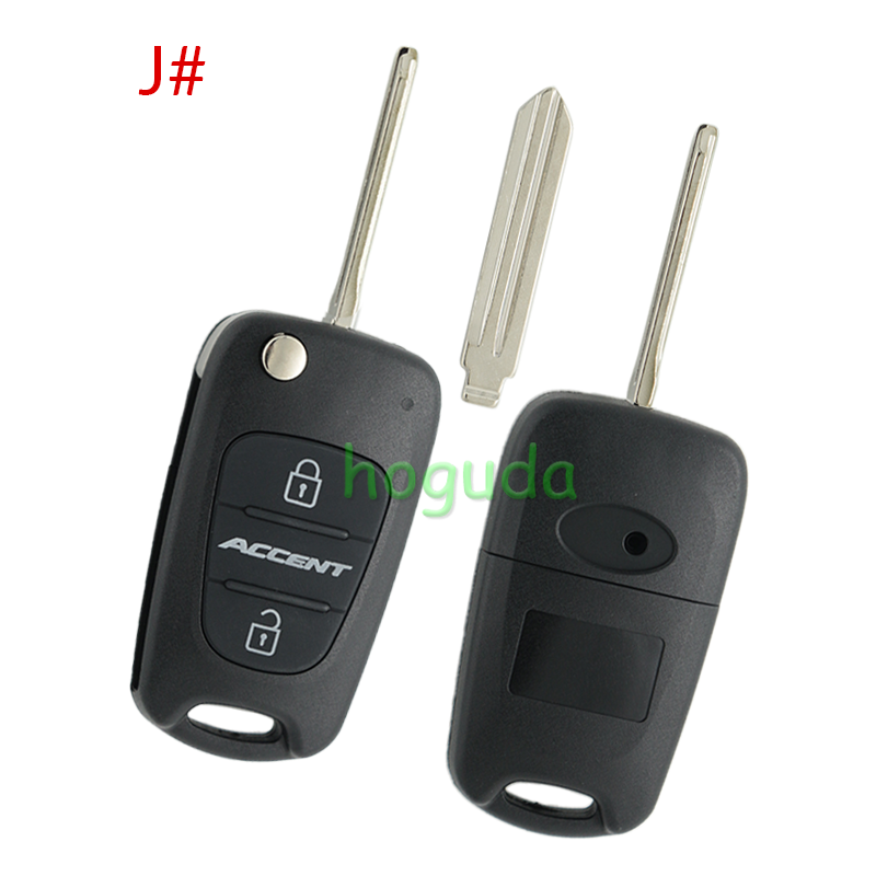 For Hyundai 3 button remote key blank with HY14 left  blade