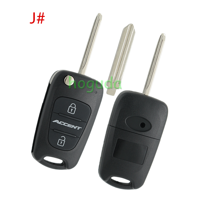 For Hyundai 3 button remote key blank with HY14R right  blade,please choose the key type