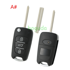 For Hyundai 3 button remote key blank with HY22 blade,please choose the key type