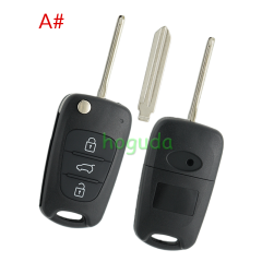 For Hyundai 3 button remote key blank with HY14 left  blade