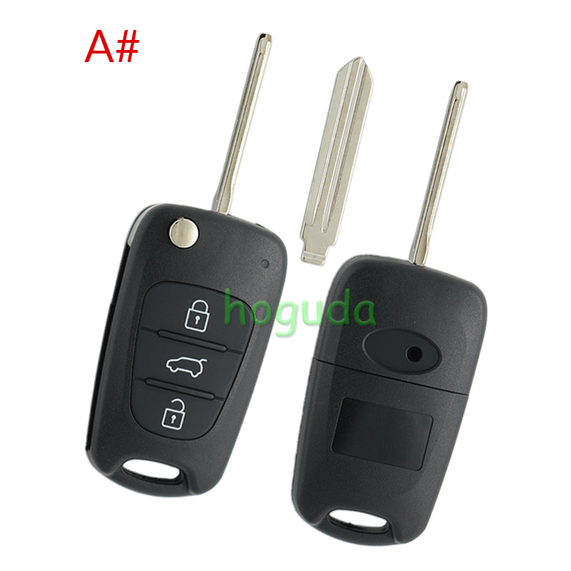 For Hyundai 3 button remote key blank with HY14 left  blade