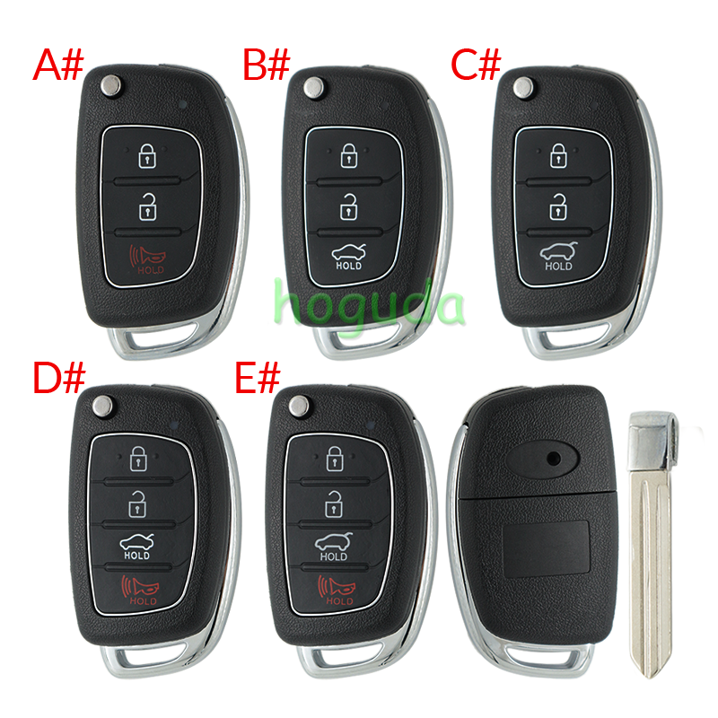 For Hyundai 2+1/3/3+1 button remote key blank with HY14 key blade