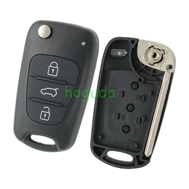 For Hyundai 3 button remote key blank with HY14 left  blade