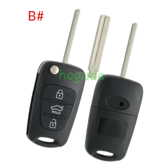 For Hyundai 3 button remote key blank with HY20 left  blade,please choose the key type
