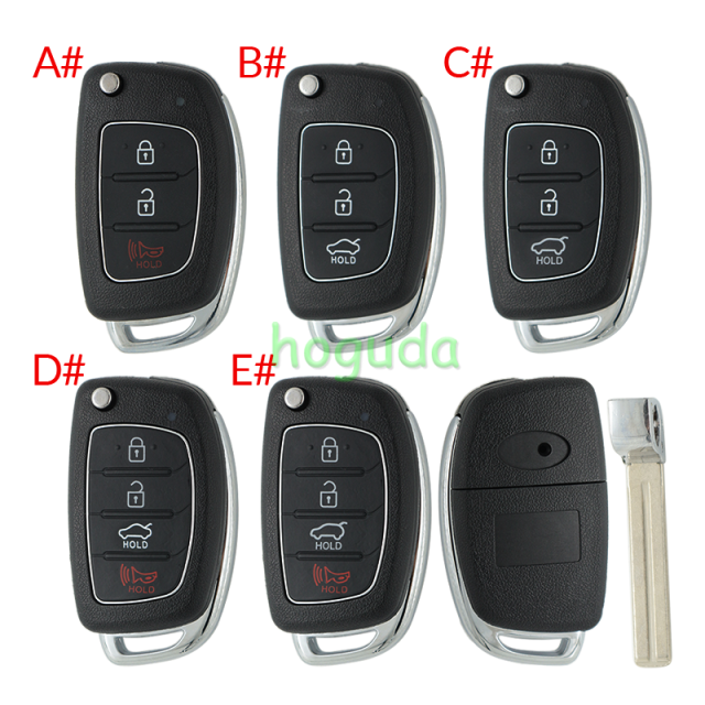 For Hyundai 2+1/3/3+1 button remote key blank with HY22 key blade