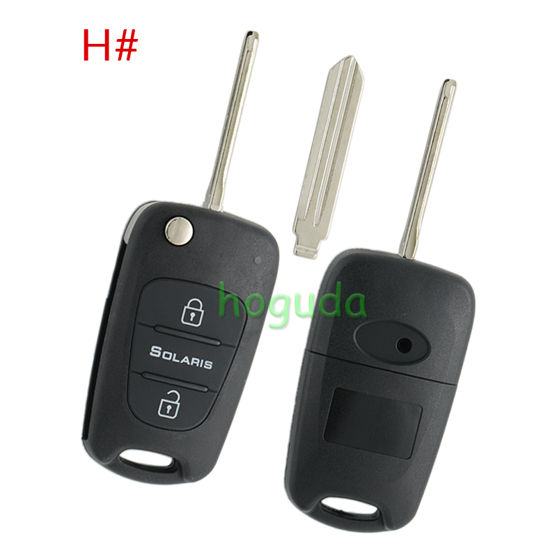 For Hyundai 3 button remote key blank with HY14 left  blade
