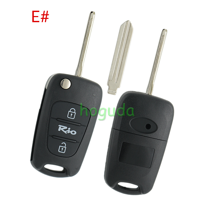 For Hyundai 3 button remote key blank with HY14 left  blade