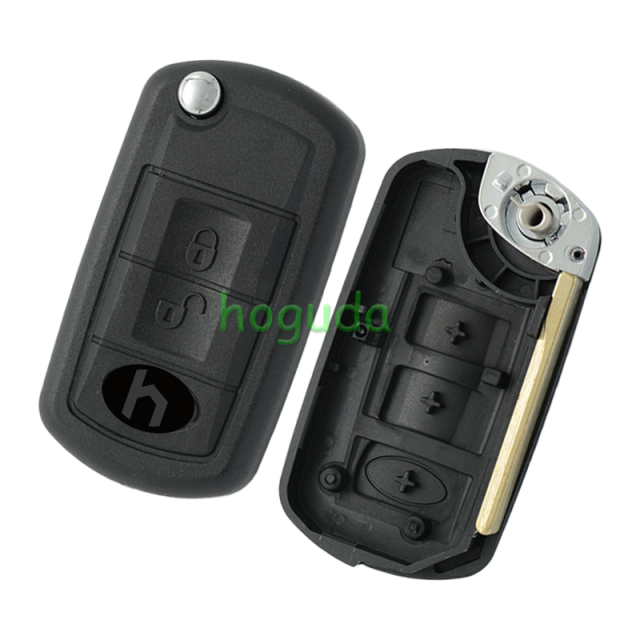 For Landrover 3 button  flip remote key blank with HU92 blade without logo