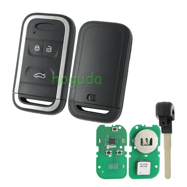 For Chery 3 button smart remote key with 4A Chip 433.92Mhz