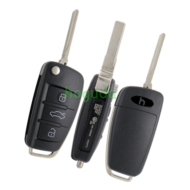 For Audi Q2 Q3 3 button keyless go remote key with MQB48  ID48 (megmos AES)433mhz FCCID:81A837220