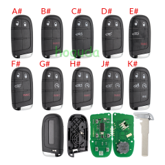 For Jeep Renegade remote key with 4A chip 433Mhz  FCC ID:M3N-40821302