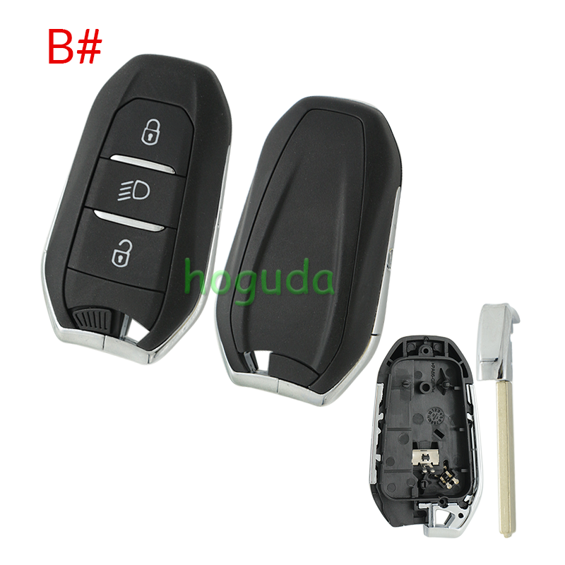 For Peugeot 3 button remote key blank with VA2 blade without logo.Please choose the button.