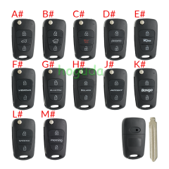 For Hyundai 3 button remote key blank with HY14R right  blade,please choose the key type