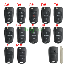 For Hyundai 3 button remote key blank with HY14 left  blade