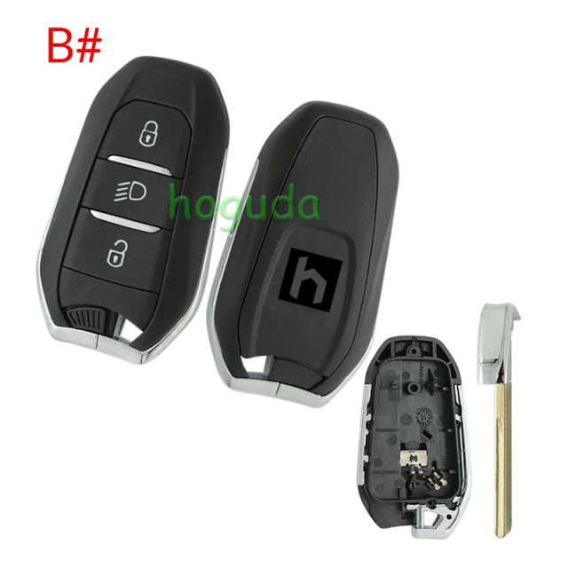 For Peugeot 3 button remote key blank with HU83 blade Please choose the button.