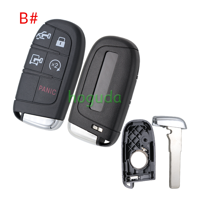 For Chrysler 3 /4 button flip remote key shell with Key Blade