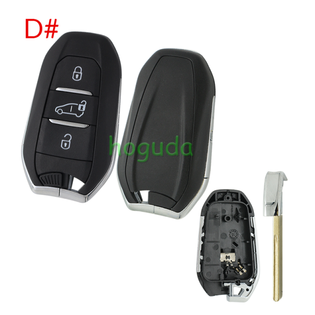 For Peugeot 3 button remote key blank with HU83 blade without logo.Please choose the button.