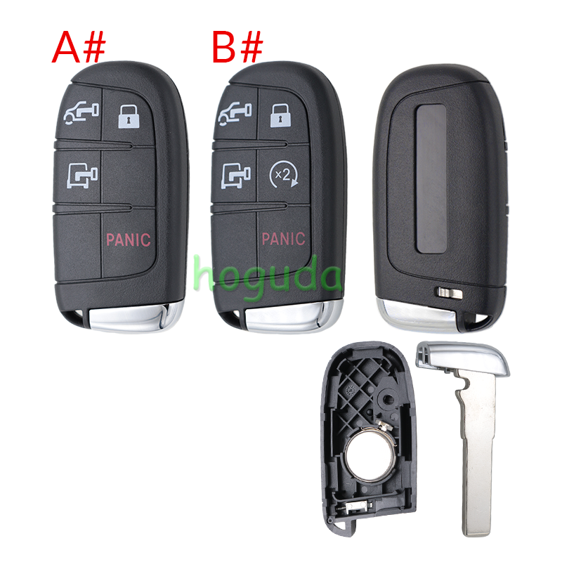 For Chrysler 3 /4 button flip remote key shell with Key Blade