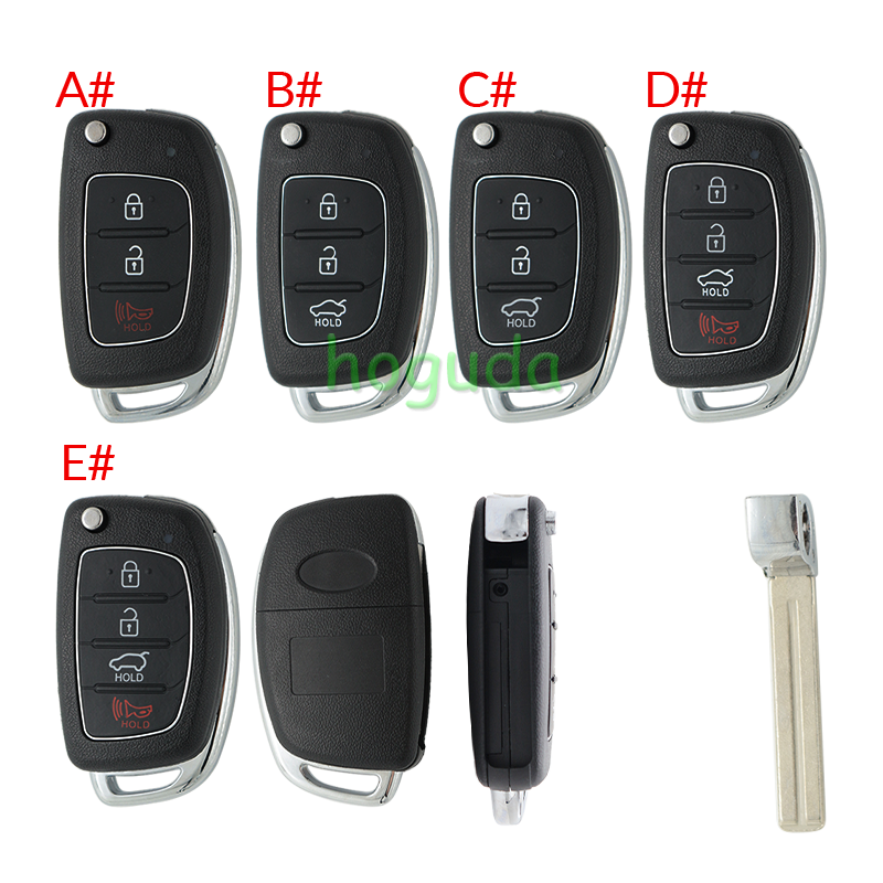 For Hyundai 2+1/3/3+1 button remote key blank with HY22 key blade