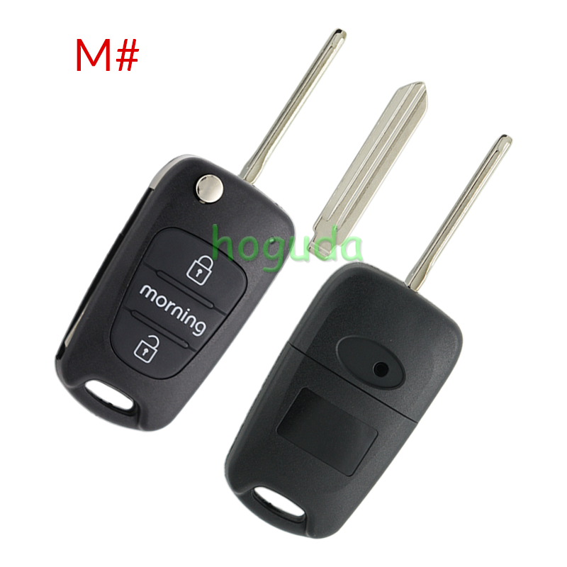 For Hyundai 3 button remote key blank with HY14 left  blade