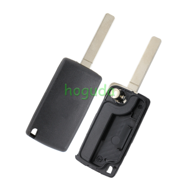 For Peugeot 307 blade 3 button flip remote key blank with light button ( VA2 Blade - 3Button -  Light - No battery place) (No Logo)
