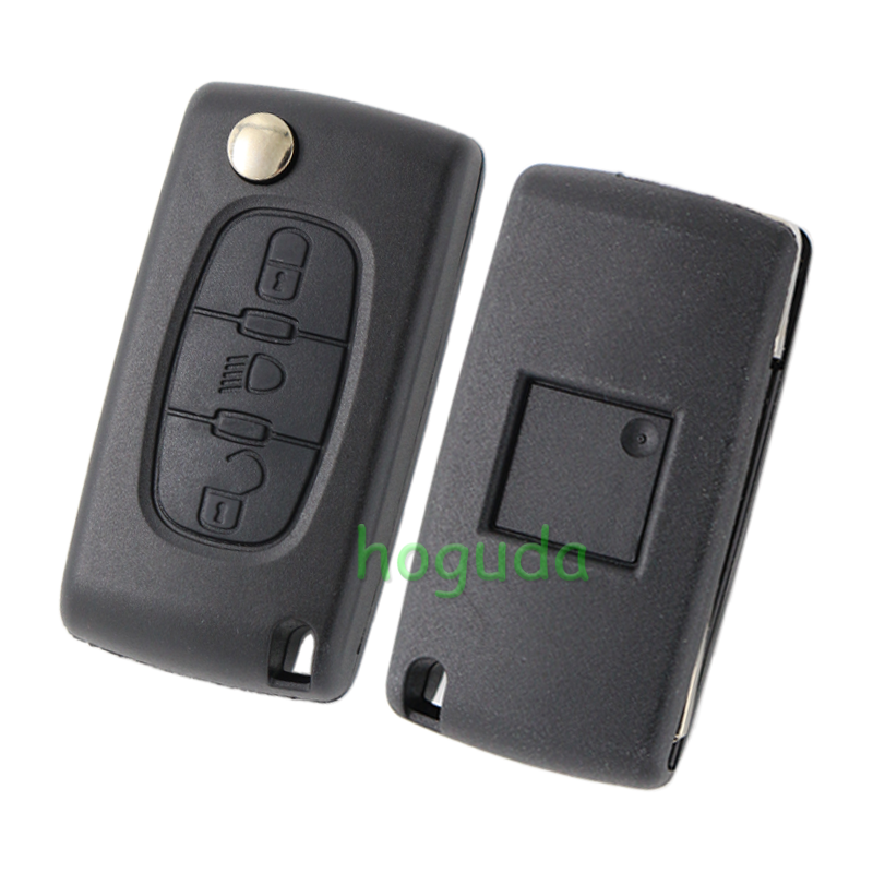 For Peugeot 307 blade 3 button flip remote key shell with light button ( VA2 Blade - 3Button -  Light - No battery place )