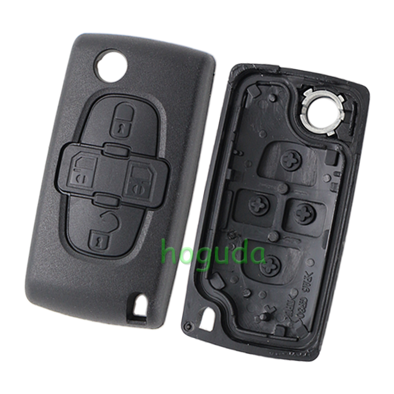 For Peugeot 4 button remote key blank with 407 blade ( HU83 Blade -4 Button- No battery place )