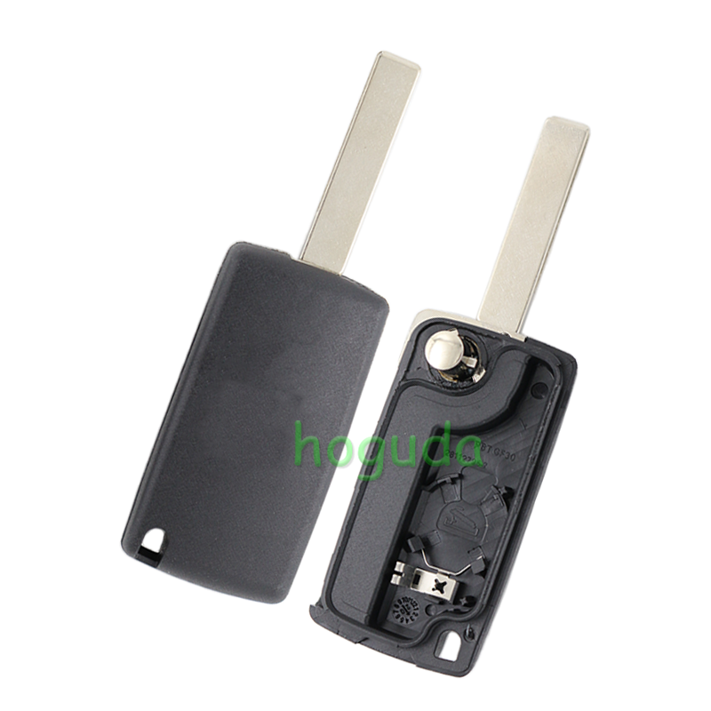 For Peugeot 4 button remote key blank with 407 blade  ( HU83 Blade -4 Button- With battery place ) (No Logo)