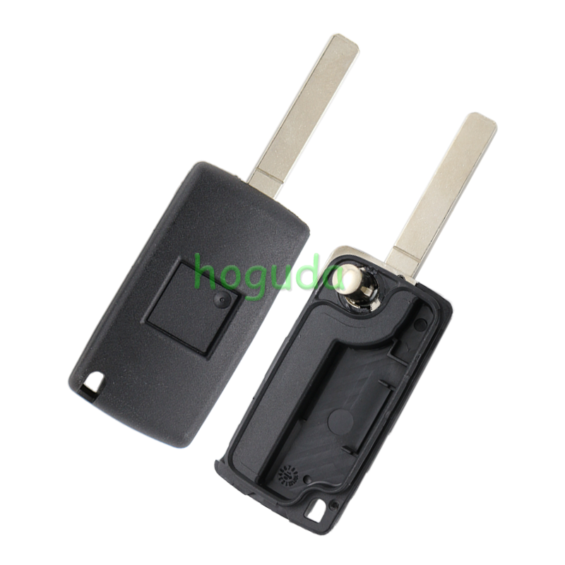 For Peugeot 307 blade 3 button flip remote key shell ( VA2 Blade - Trunk - No battery place )