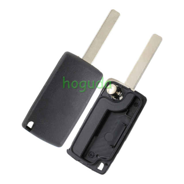 For Peugeot 407 blade 2 buttons flip remote key blank ( HU83 Blade - 2Button - No battery place ) (No Logo)
